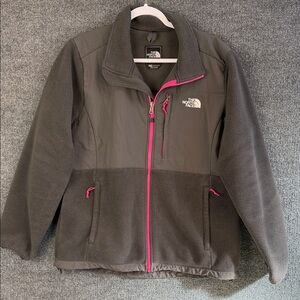 The North Face Charcoal and Pink Fleece Jacket Women’s XL/TG
